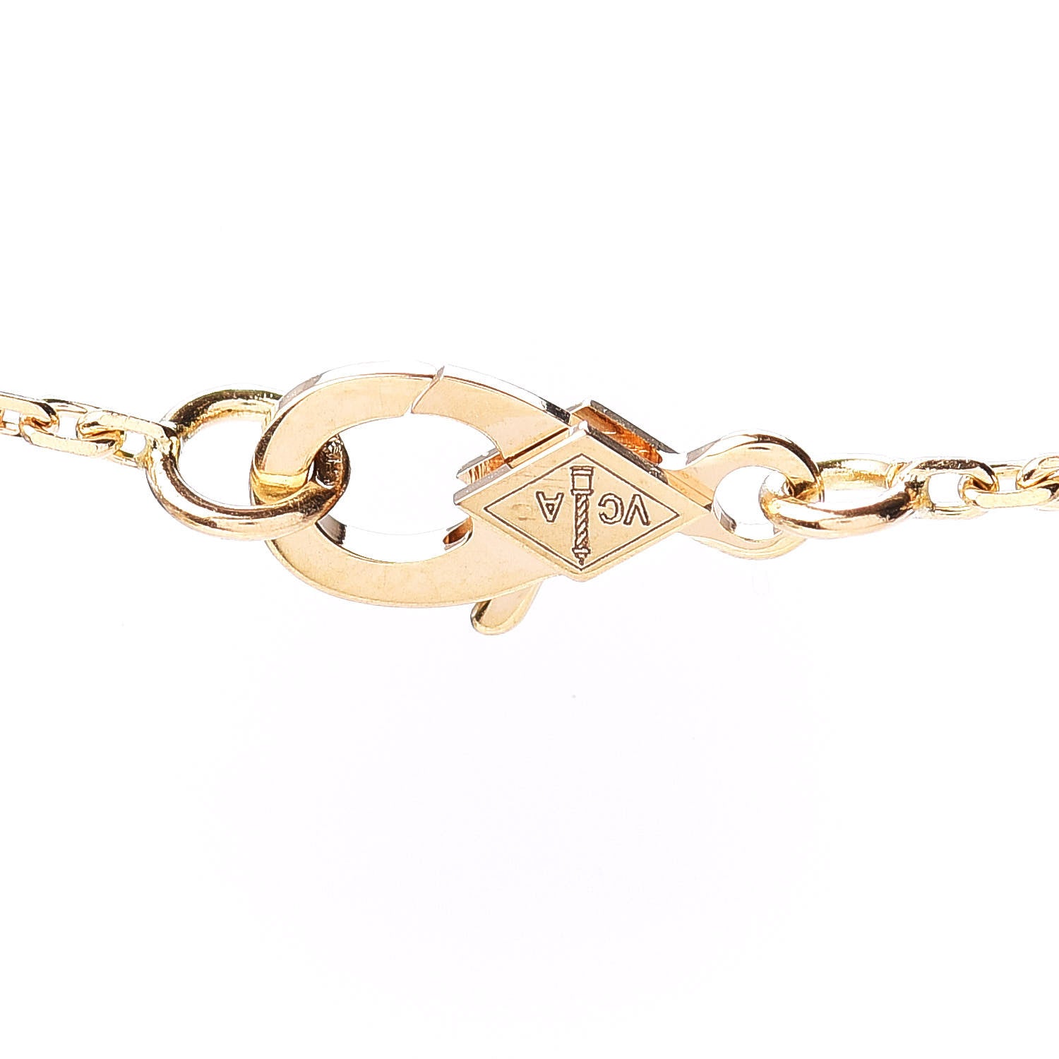 Van Cleef & Arpels 18K Yellow Gold Tiger Eye Lucky Alhambra Butterfly Pendant Necklace 4 of 5