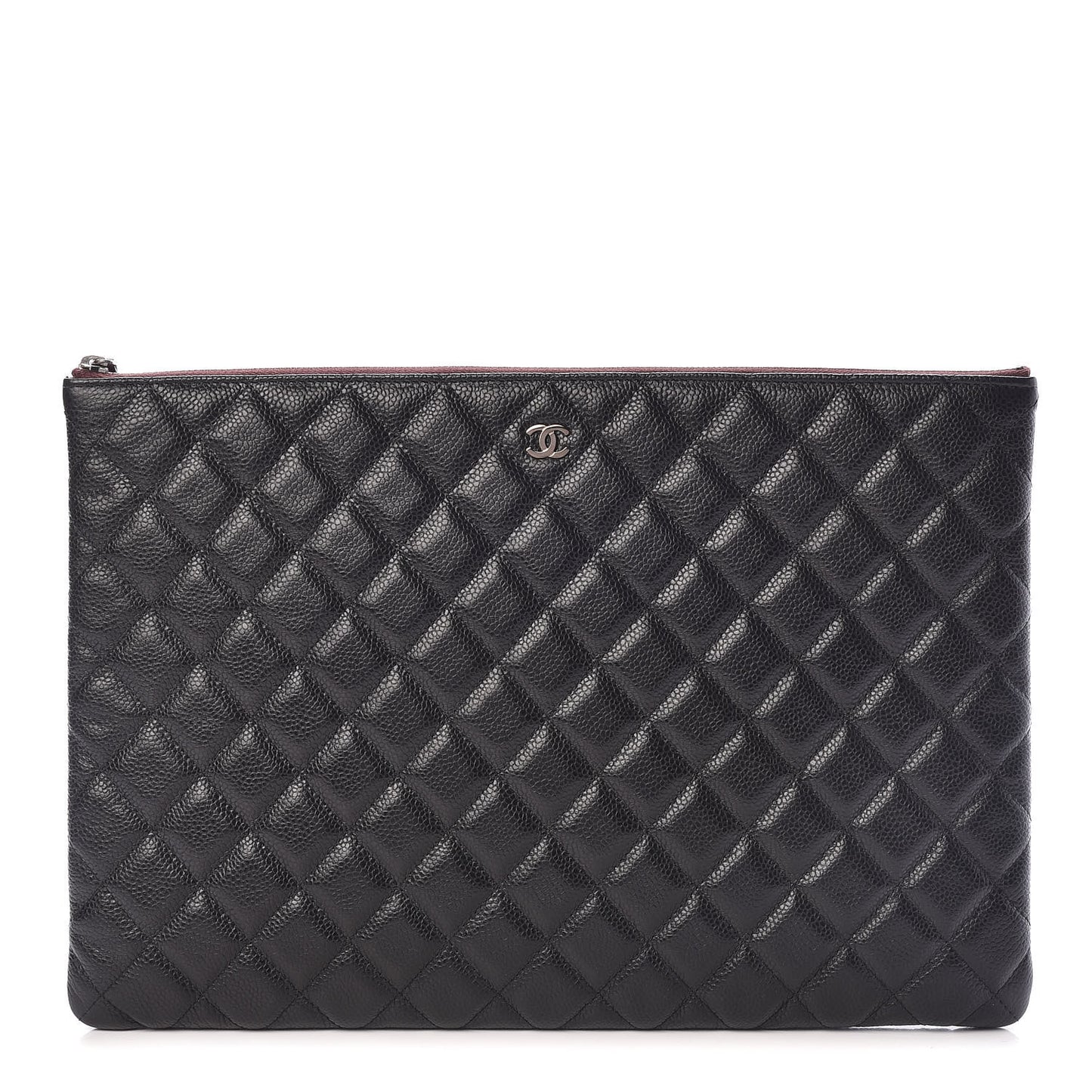 Caviar Quilted Large Cosmetic Case Black