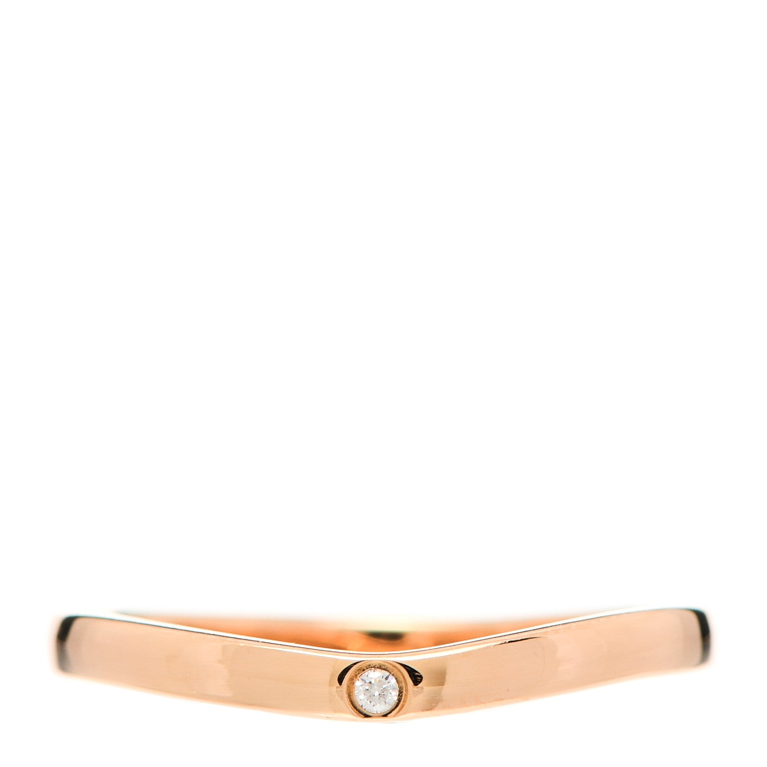 Cartier 18K Pink Gold 3 Diamond Ballerine Wedding Band Ring 49 4.75 1 of 8