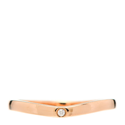 Cartier 18K Pink Gold 3 Diamond Ballerine Wedding Band Ring 49 4.75 1 of 8