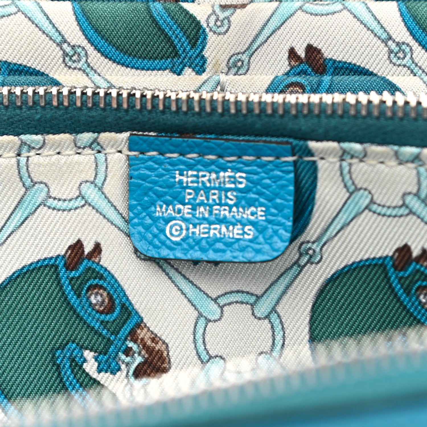 Hermes Epsom Silk'In Wallet Bleu Zanzibar 6 of 12