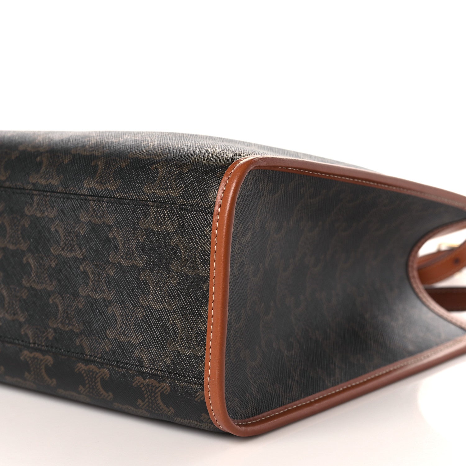 Celine Triomphe Canvas Calfskin Mini Horizontal Cabas Tan 10 of 10