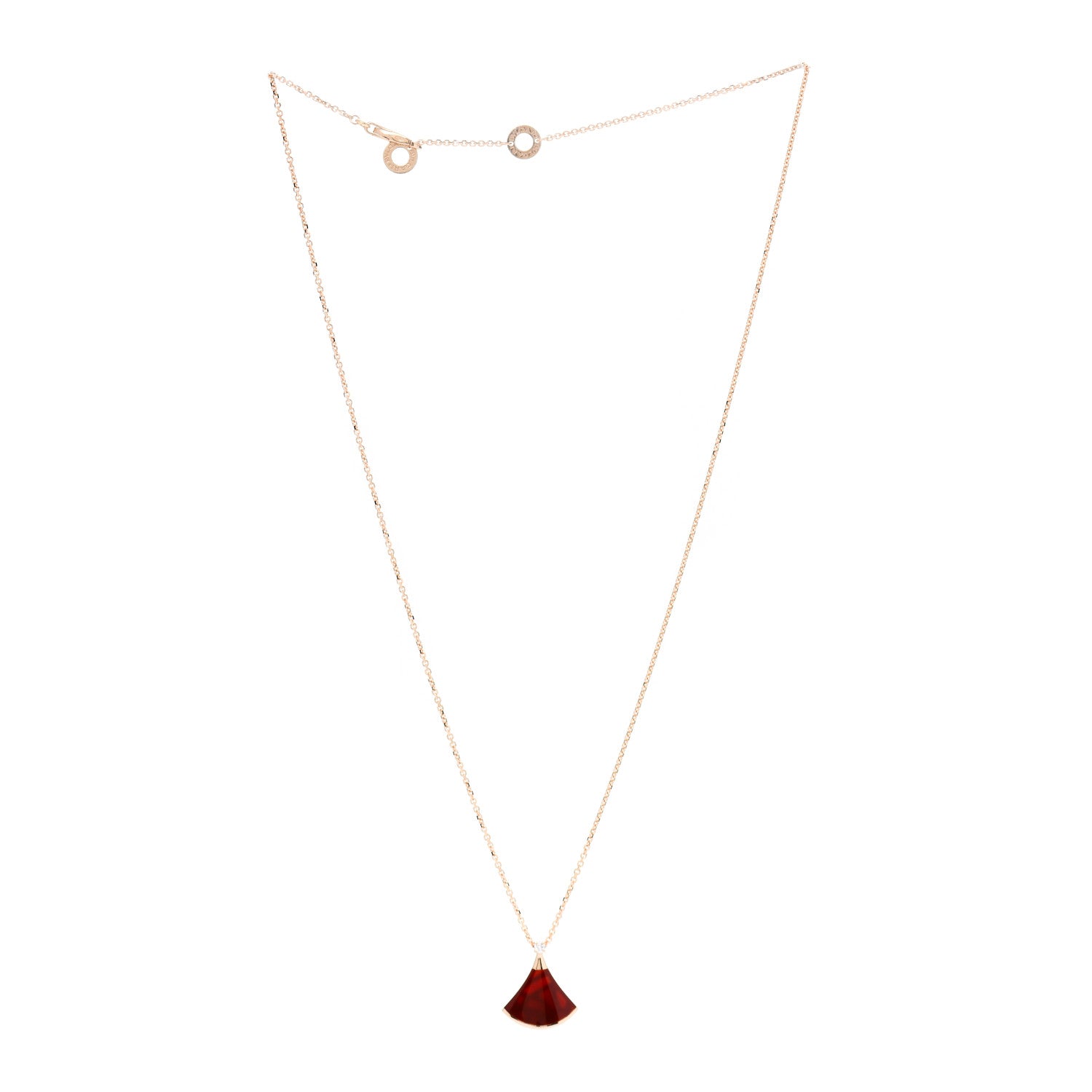 Bulgari 18K Rose Gold Diamond Carnelian Divas' Dream Pendant Necklace 3 of 8
