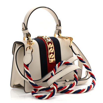 Gucci Calfskin Mini Sylvie Top Handle Bag White 3 of 14