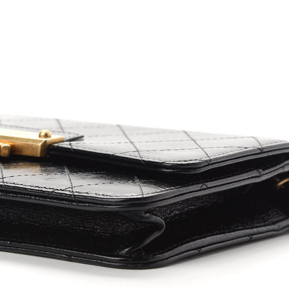 Chanel Goatskin Stitched Golden CC Wallet on Chain WOC Black 10 of 10