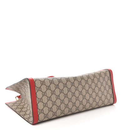 Gucci GG Supreme Monogram Medium Padlock Tote Hibiscus Red 4 of 10
