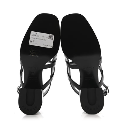 Hermes Calfskin Eve 60 Sandals 37 Black 9 of 18