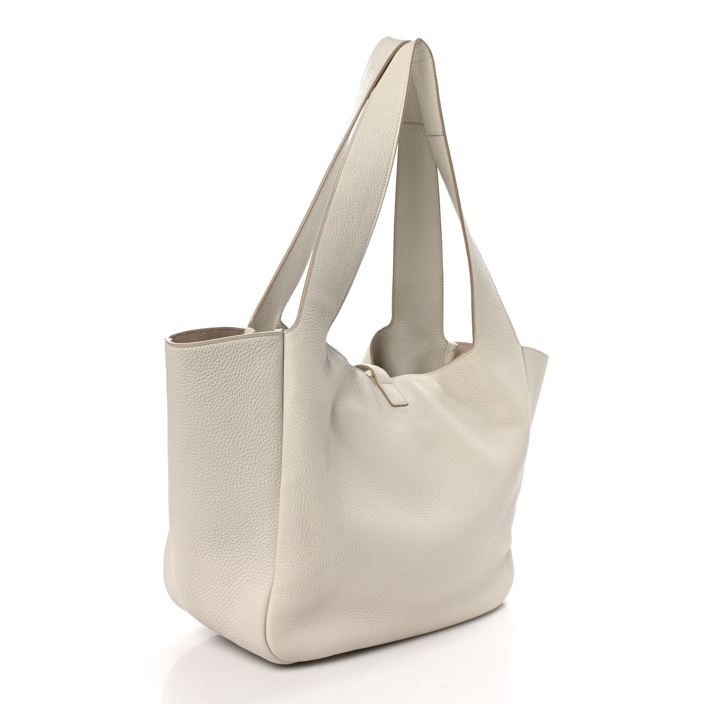 Grained Deerskin Bea Tote Blanc Vintage