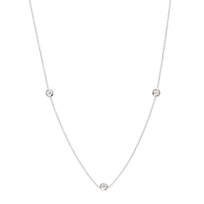 Roberto Coin 18K White Gold Diamond .23ctw Diamonds By The Inch Five Station Necklace 1 of 4