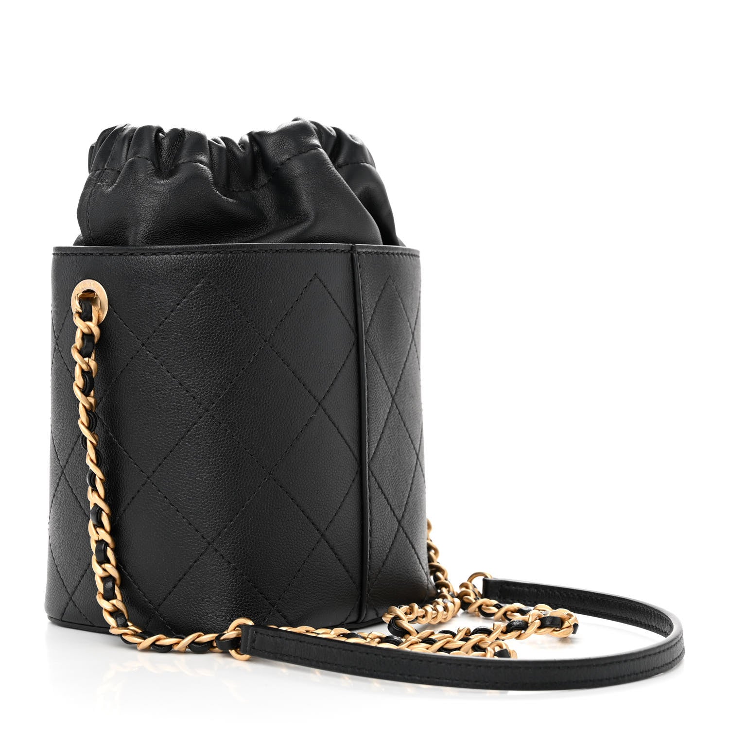 Chanel Caviar Bucket Drawstring Bag Black 3 of 10