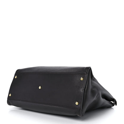 Fendi Vitello Dolce Marmol Large Peekaboo Iconic Satchel Ebano Blu Scuro 12 of 15