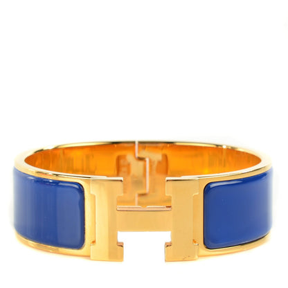 Hermes Enamel Wide Clic Clac H Bracelet GM Royal Bleu 1 of 7