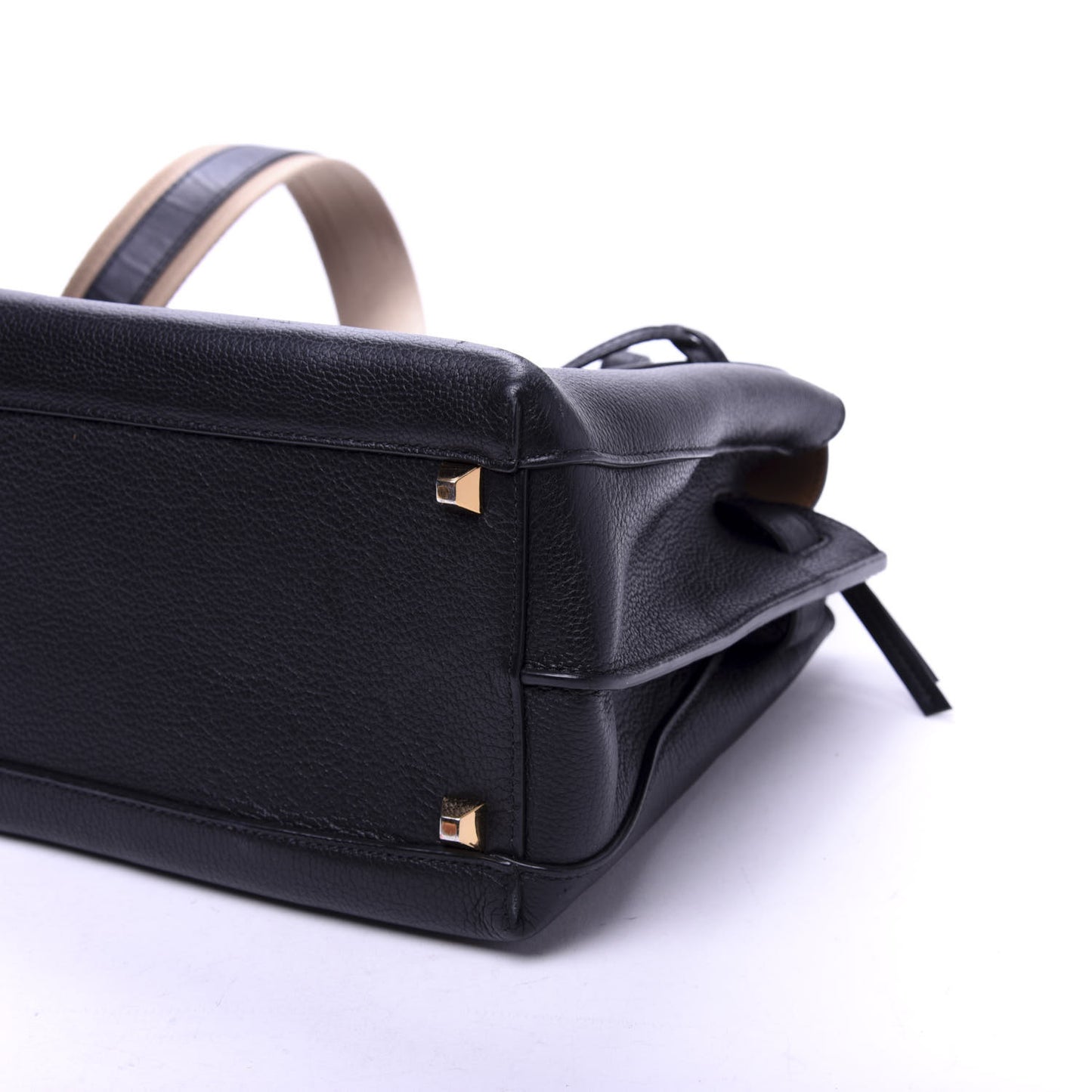 Grained Calfskin Medium Milla Tote Black