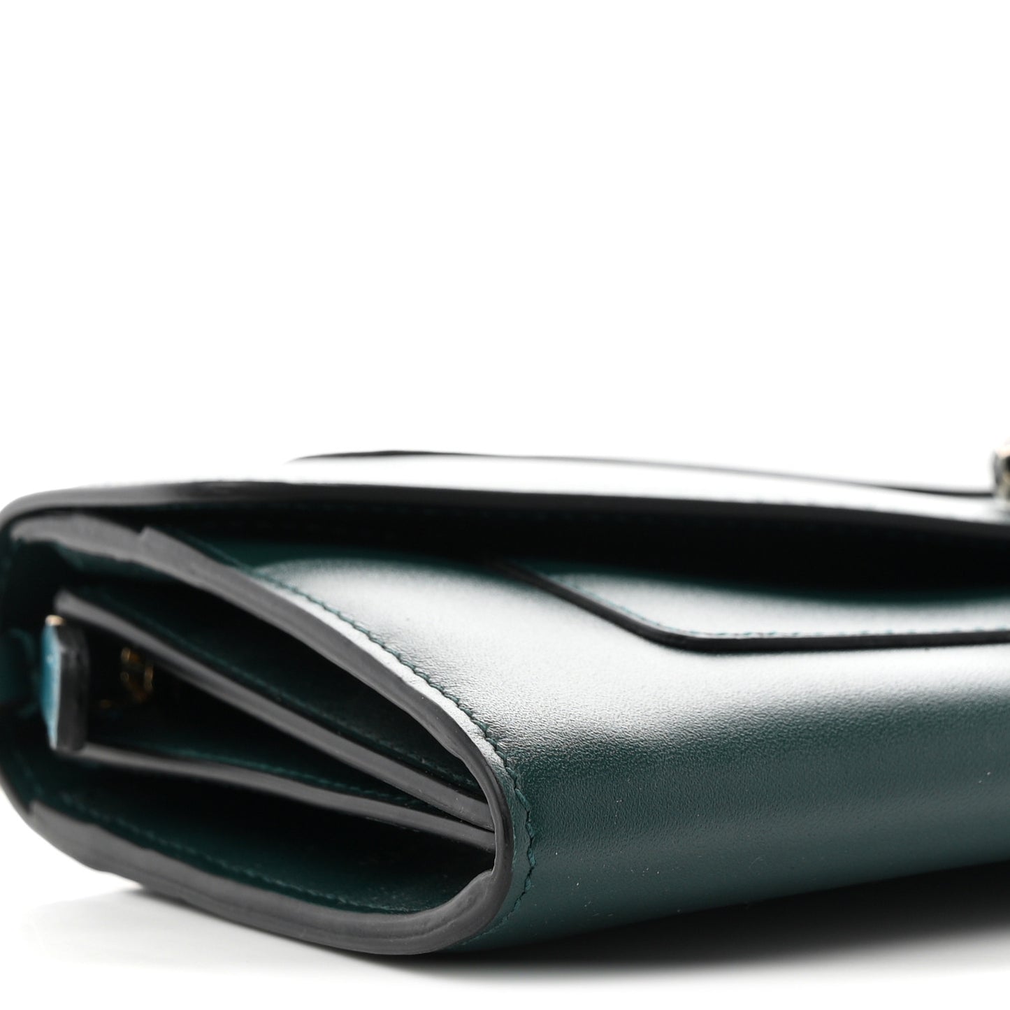Calfskin Serpenti Forever Chain Wallet Green