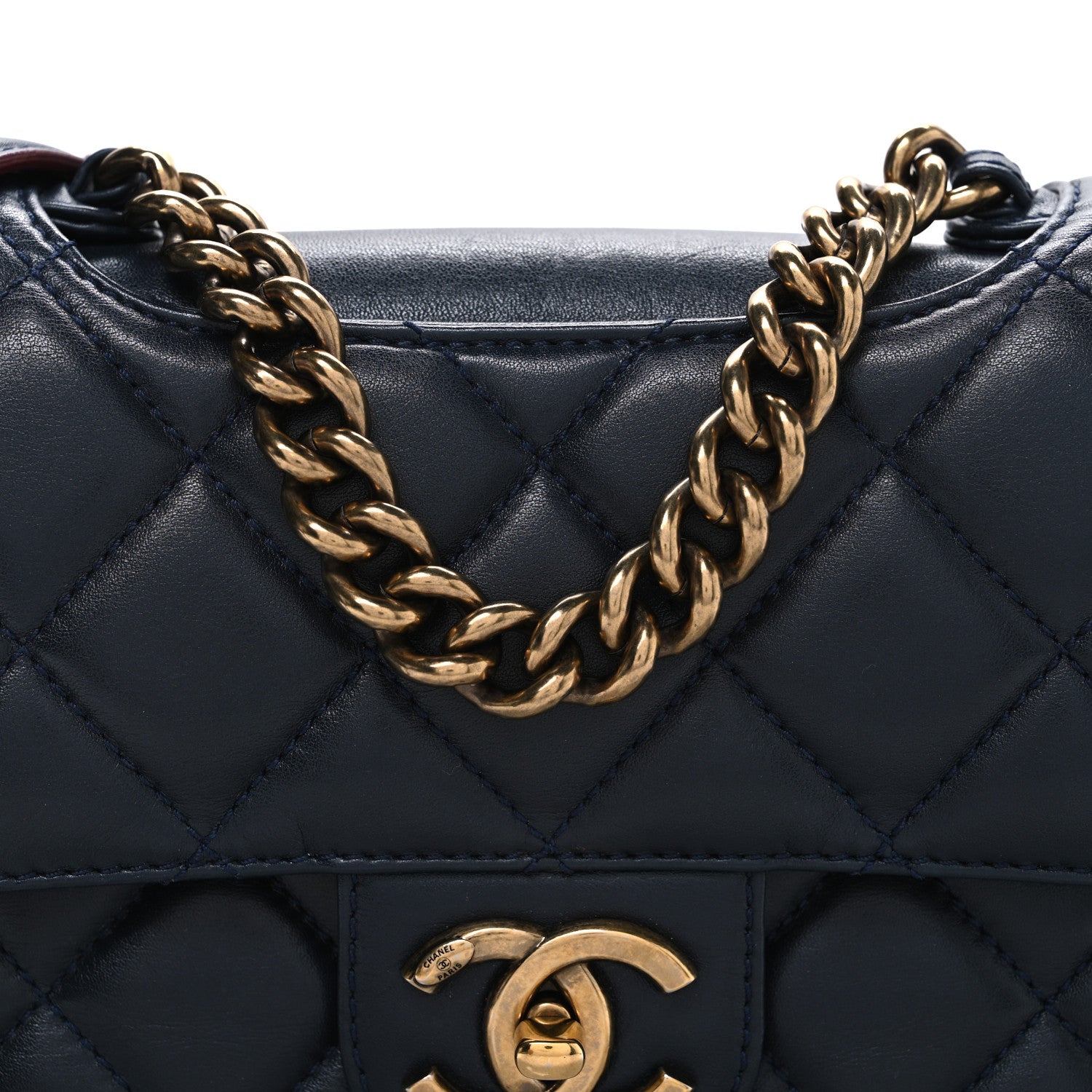 Chanel Lambskin Quilted Medium Perfect Edge Flap Navy 1839621