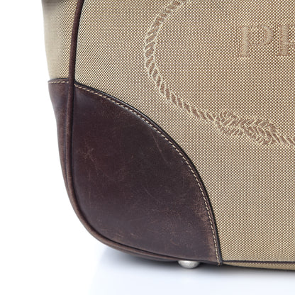 Prada Jacquard Logo Hobo Brown 11 of 18