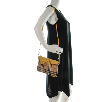 Burberry Horseferry Check Natural Knot Peyton Crossbody Clutch Bag Yellow 2 of 9