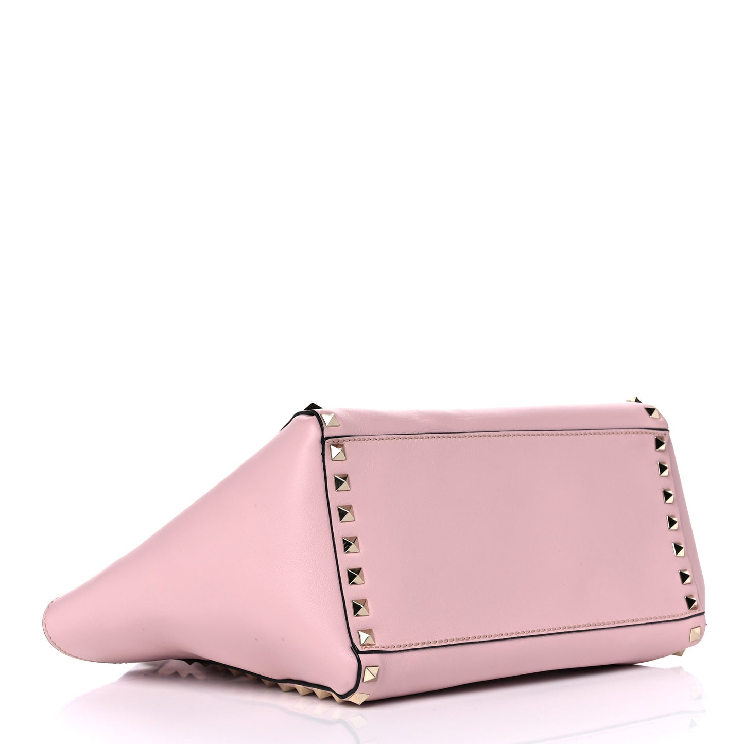 Vitello Small Rockstud Double Handle Tote Water Rose