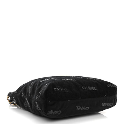 Chanel Velvet Sequin Quilted Chanel 22 Black 5 of 11