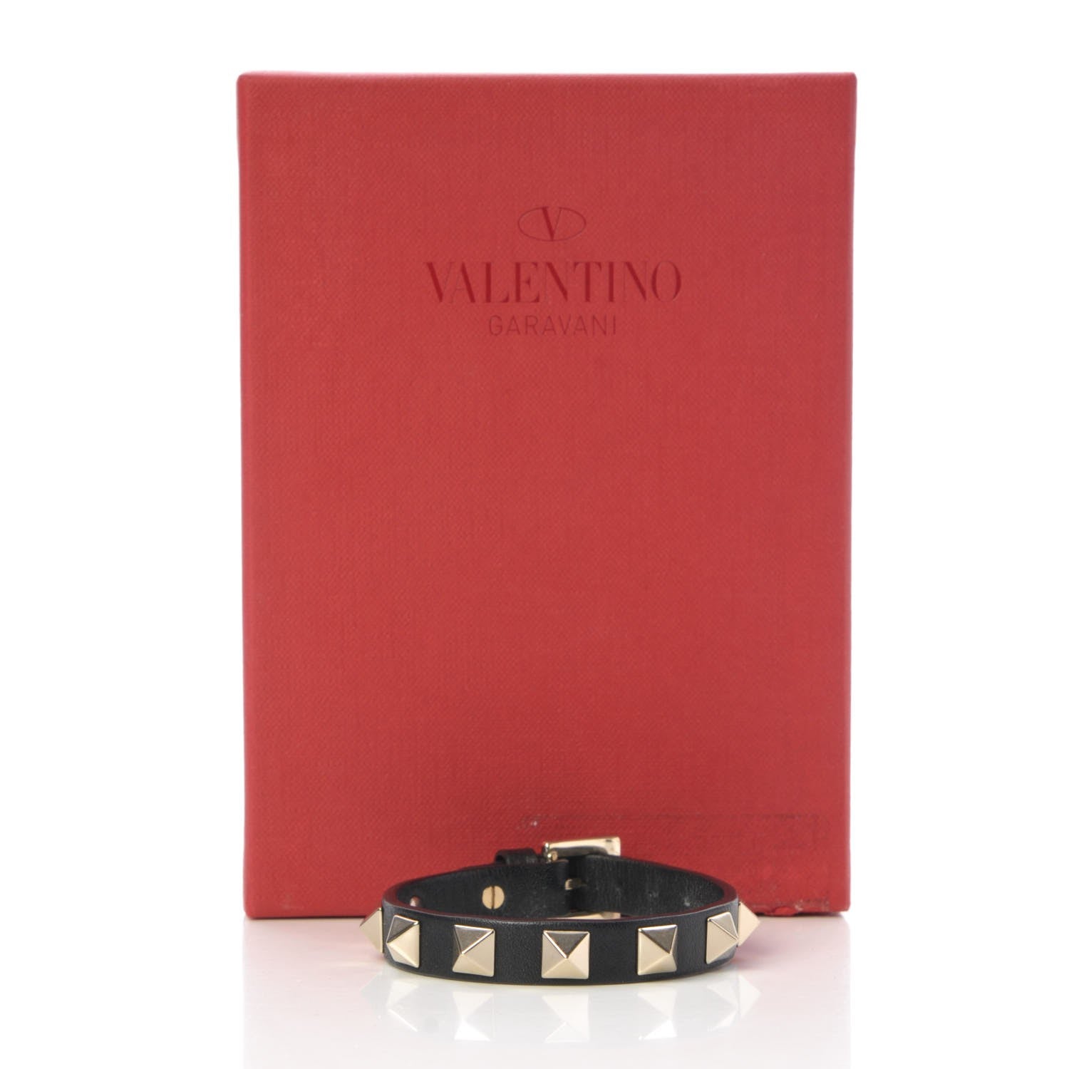 Valentino Garavani Vitello Rockstud Bracelet Black 5 of 5