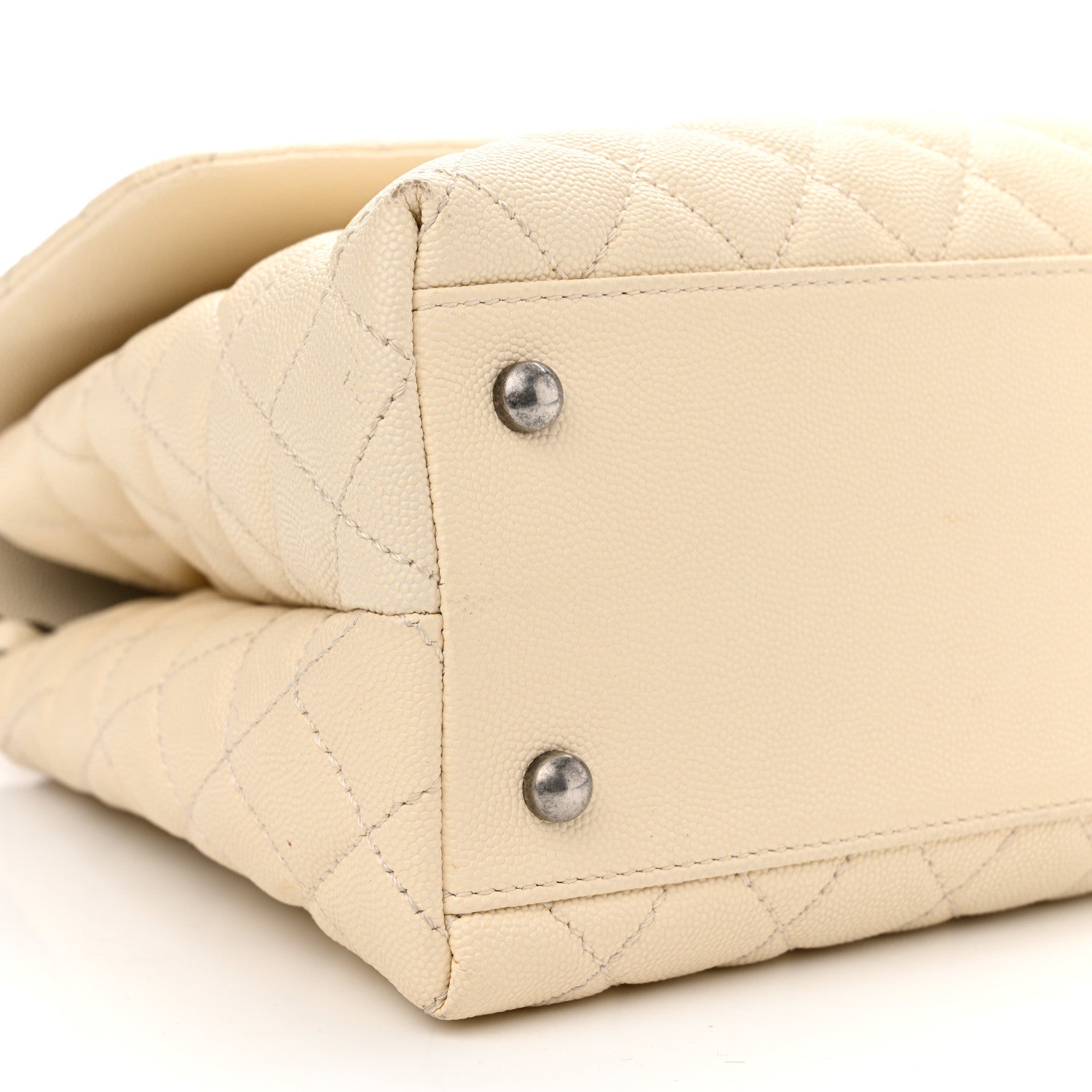 Chanel Caviar Lizard Quilted Medium Coco Handle Flap Ivory 10 of 12
