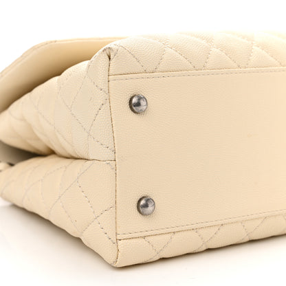 Chanel Caviar Lizard Quilted Medium Coco Handle Flap Ivory 10 of 12