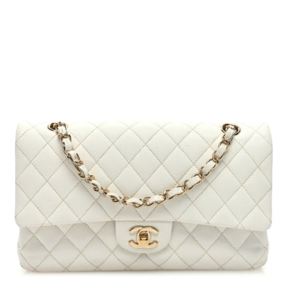 Chanel Caviar Quilted Medium Double Flap White 1 of 16
