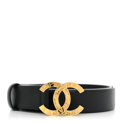 Chanel Calfskin Paris Button CC Belt 75 30 Black 1 of 7
