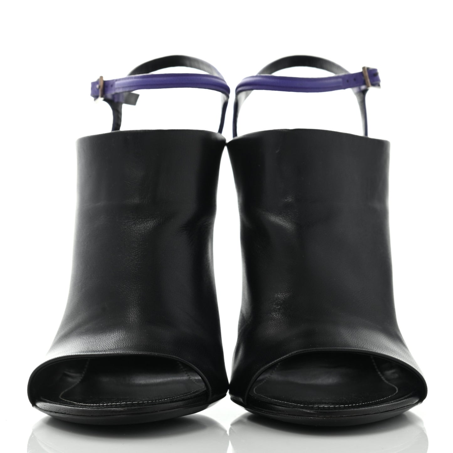 Lambskin Open Toe Glove Sandal 37.5 Black Purple