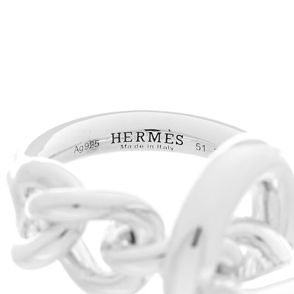 Hermes Sterling Silver GM Croisette Ring 51 5.75 4 of 6