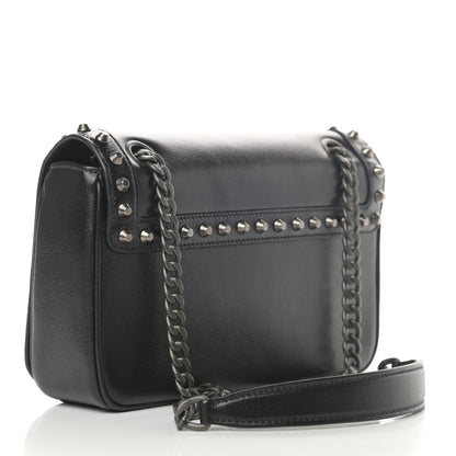 Prada Glace Calfskin Studded Crossbody Black 3 of 11