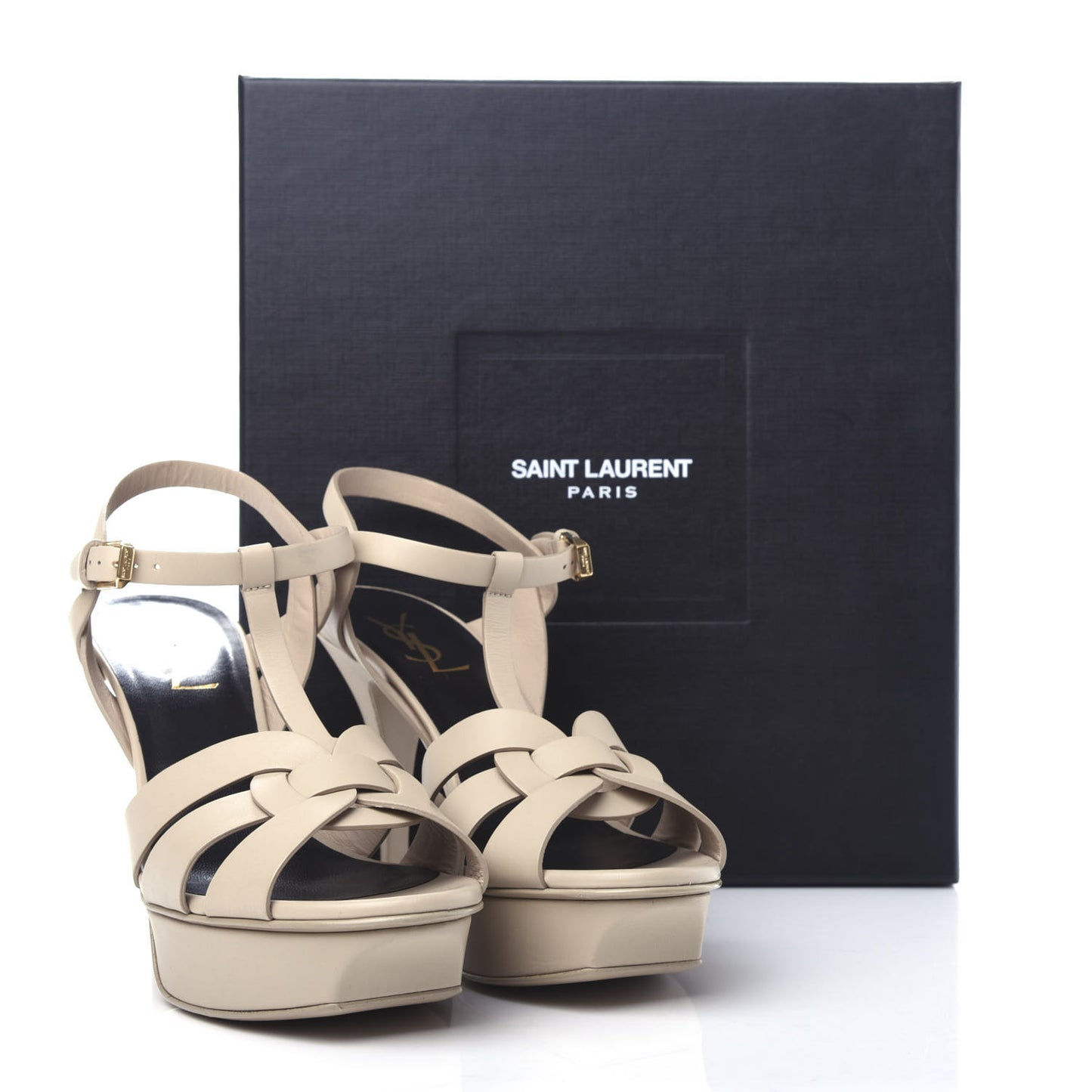 Calfskin Tribute 75 Platform Sandals 39 Nude Powder