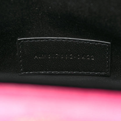 Saint Laurent Grain De Poudre Matelasse Chevron Monogram Envelope Clutch Fuxia Couture 7 of 11