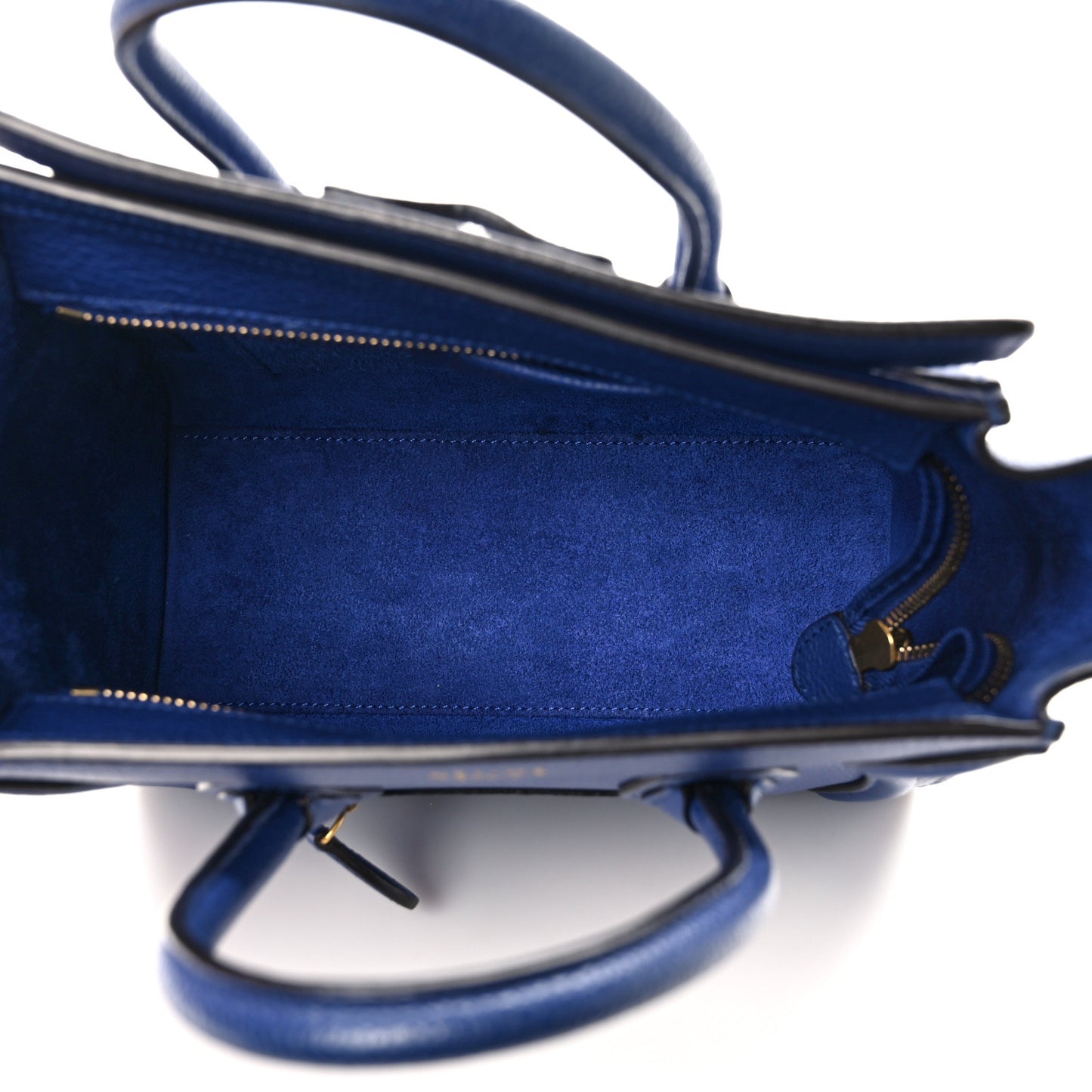 Drummed Calfskin Nano Luggage Indigo