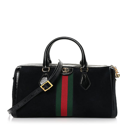 Gucci Suede Patent GG Web Medium Ophidia Boston Black 1 of 11