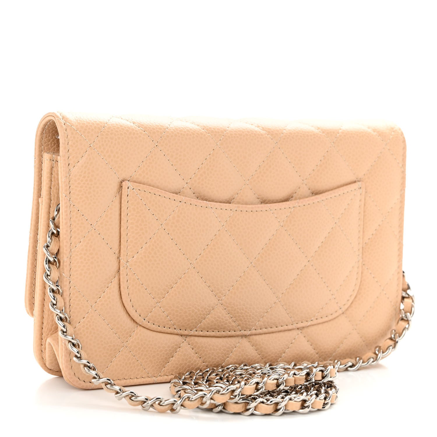Chanel Caviar Quilted Wallet On Chain WOC Beige 3 of 11