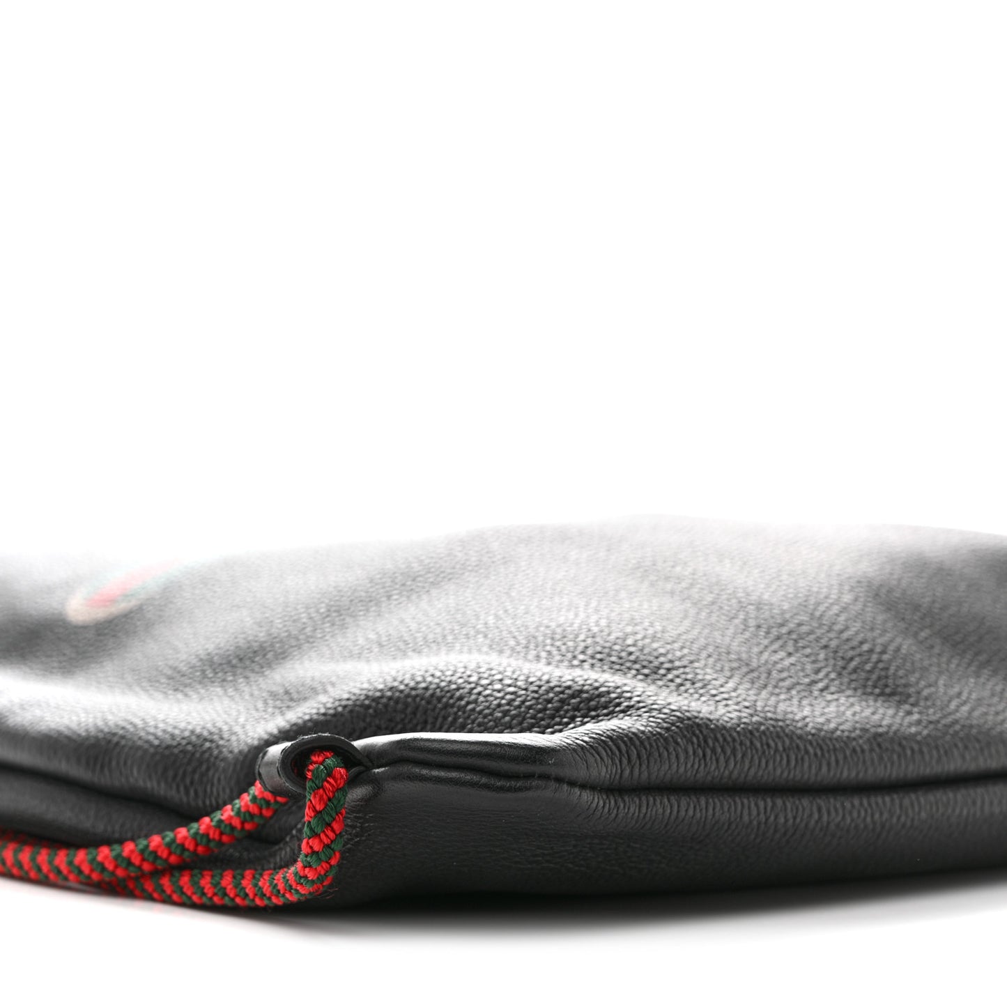 Calfskin Logo Drawstring Backpack Black