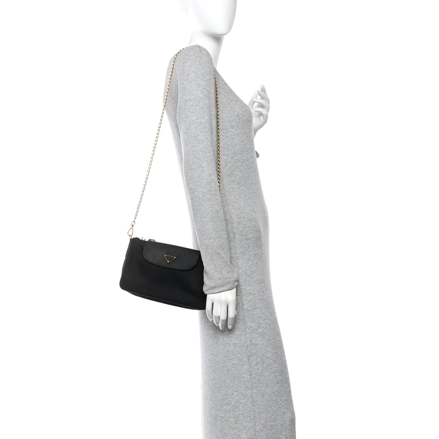 Tessuto Nylon Saffiano Crossbody Bag Black