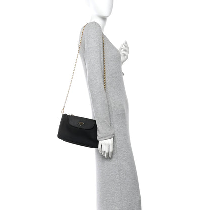Prada Tessuto Nylon Saffiano Crossbody Bag Black 2 of 10