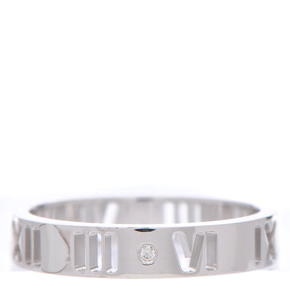 Tiffany 18K White Gold Diamond Atlas Pierced Ring 48 4.5 3 of 13