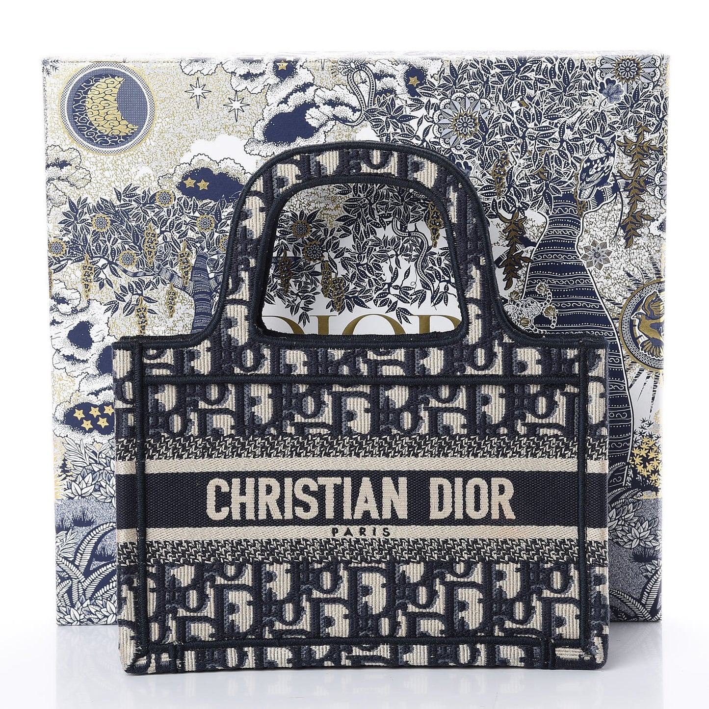 Oblique Mini Book Tote Blue Multicolor