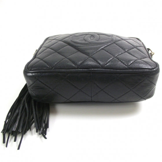 Chanel Lambskin Quilted Tassel Shoulder Bag Navy 4 of 11
