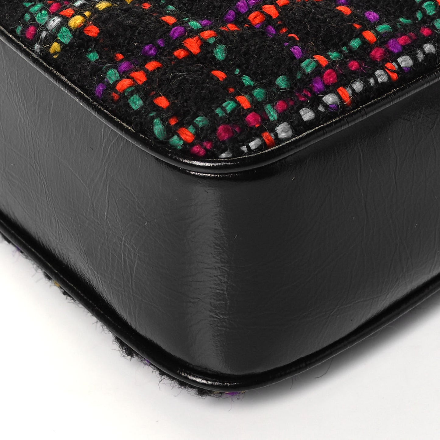 Tweed Calfskin Monogram Lou Camera Bag Black