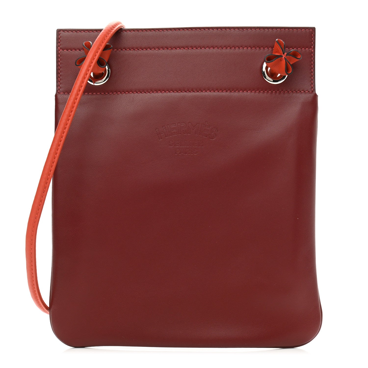 Hermes Milo Lambskin Swift Mini Aline Rouge H Orange 1 of 9