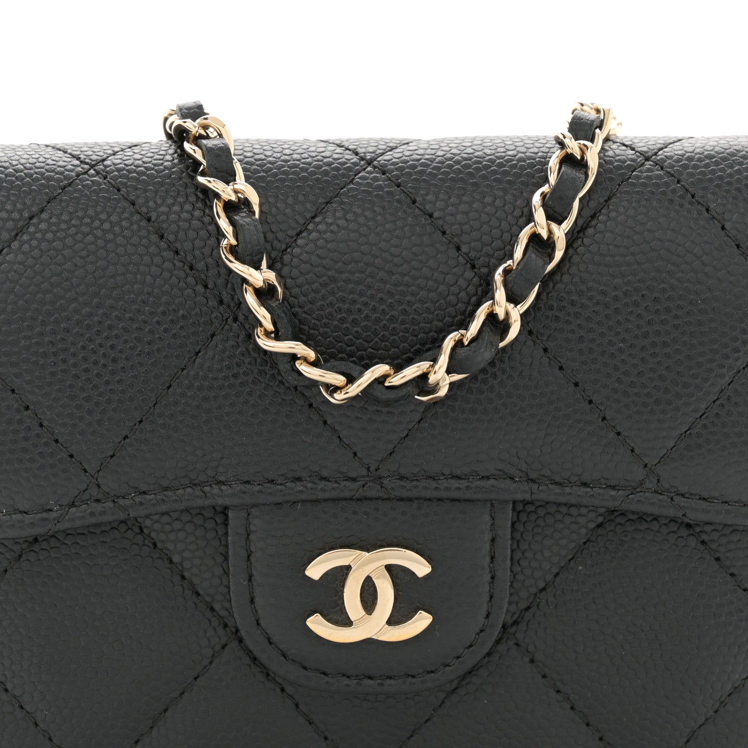 Chanel Caviar Quilted Flap Card Holder On Chain Black 8 of 11