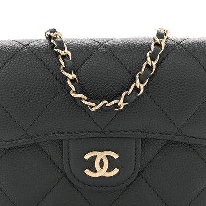 Chanel Caviar Quilted Flap Card Holder On Chain Black 8 of 11