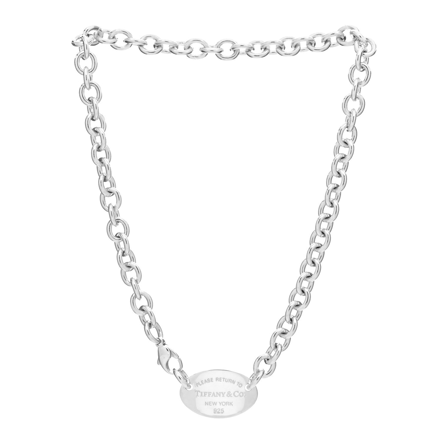 Sterling Silver Return to Tiffany Oval Tag Choker Necklace
