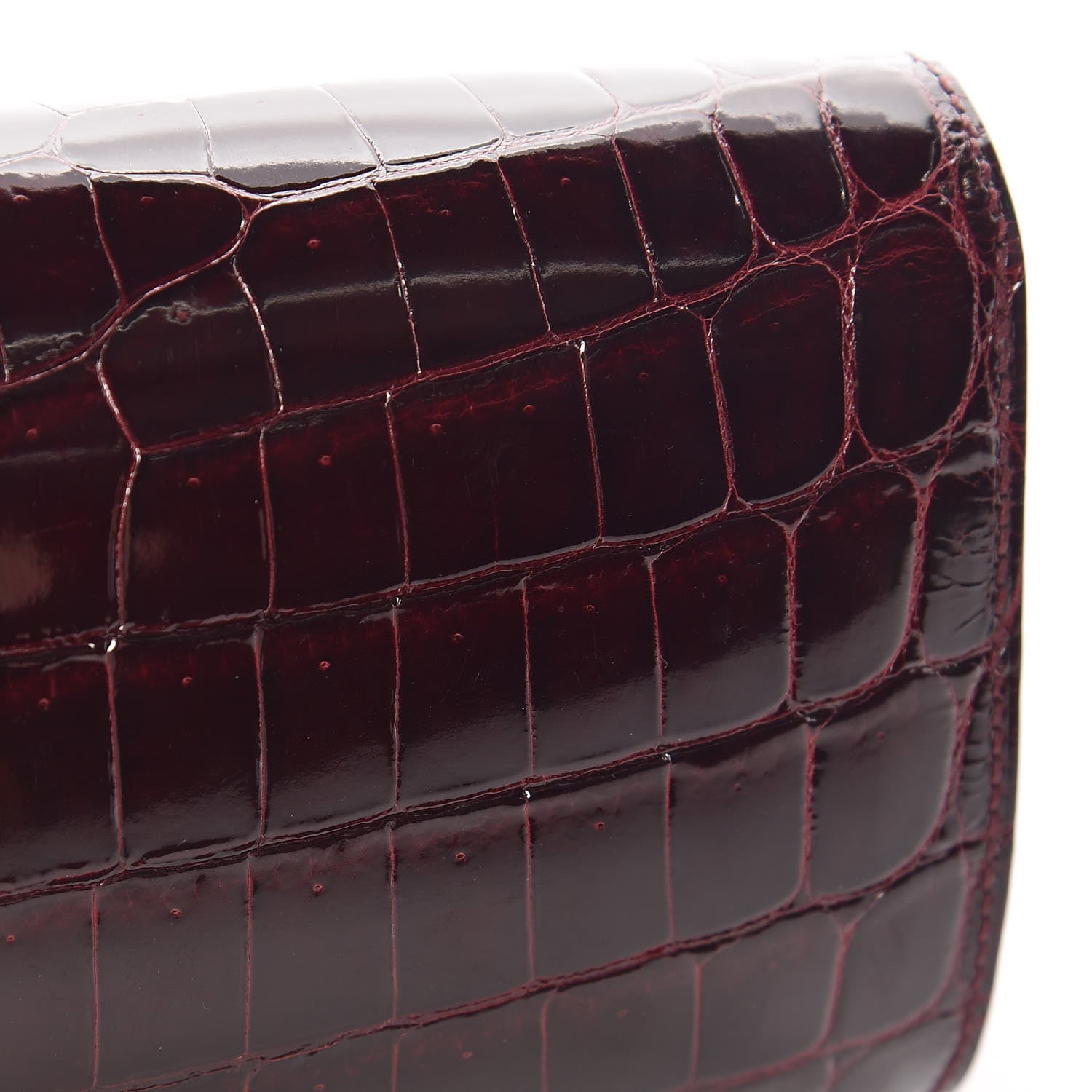Hermes Shiny Niloticus Crocodile Egee Clutch Bordeaux 8 of 9