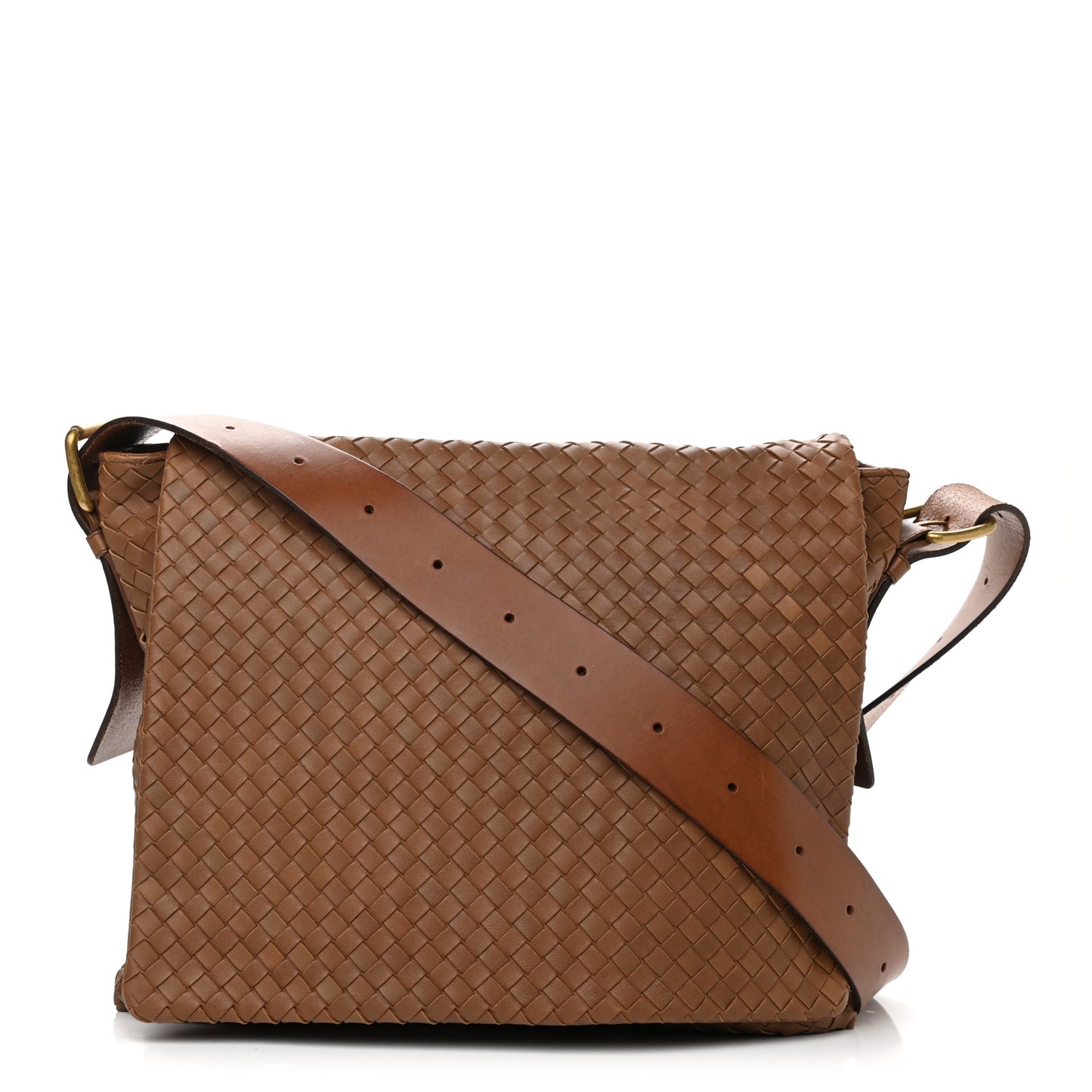 Nappa Intrecciato Messenger Bag Noce