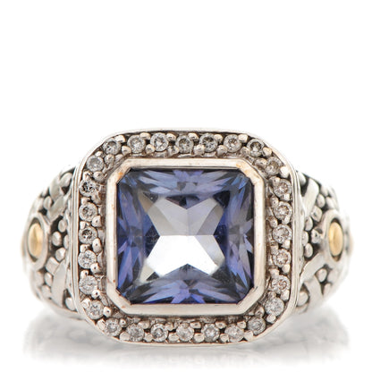 John Hardy Sterling Silver Diamond 8mm Iolite Mystic Ring 51.5 6 1 of 6
